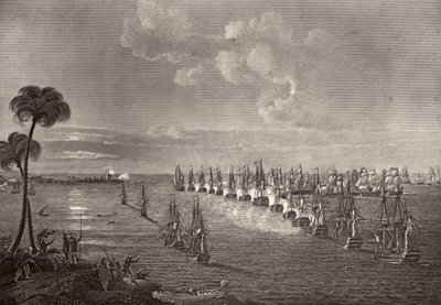 The Battle of the Nile in 1798, illustration from 